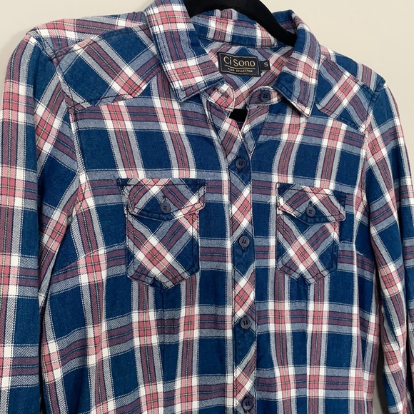 Ci Sono Casual Plaid Button Up - Picture 3 of 5